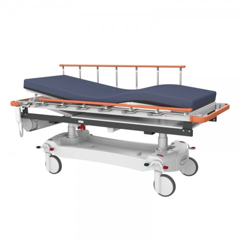 <h5 class="lightbox-heading">Easy customisation</h5><div class="d-none d-lg-block">Increase top width, change colours, mattress and dropside styles.<br />
Whether it is a specialised medical clinic or a department in a large hospital, every single customer has their own unique requirements to be able to function safely and efficiently. This stretcher has a longer, 7 riser PVC upgrade dropside.</div>